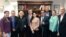 De izquierda a derecha Rosa María Payá, Mario F Lleonart, SIlvia Iriondo, Guillermo Toledao, Sayli Navarro, Juan C González, Guillermo Fariñas, Ana Carbonell y René Gómez Manzano.