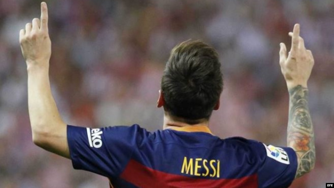 Lionel Messi tras anotar el gol de la victoria.