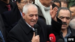 El secretario general de la Unión General de Trabajadores Tunecinos, Houcine Abassi, pronuncia un discurso en diciembre del 2013. La entidad forma parte del Cuarteto para el Diálogo Nacional Tunecino