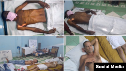Combinación de fotografías de los huelguistas de hambre de UNPACU.