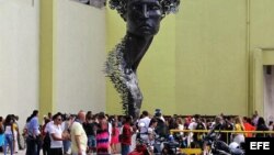 Fotografía de la obra 'Primavera' del artista Rafael San Juan, parte de la muestra "Detrás del Muro" de la XII Bienal de Arte de La Habana.