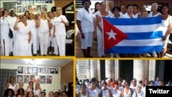 Damas de Blanco se manifiestan este domingo, 8 de marzo, en el Día Internacional de la Mujer. (Foto: @jangelmoya)