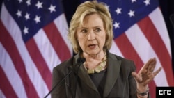 Hillary Clinton durante un discurso en la prestigiosa Stern Business School de Nueva York.