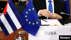 El canciller cubano Bruno Rodríguez durante una reunión con representantes de la Unión Europea. (REUTERS/Francois Lenoir)