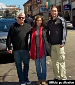 Cleve Jones, Mariela Castro y Jeff Cotter en San Francisco en el 2012. Foto tomada de rainbowfund.org.