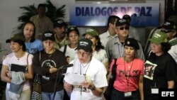 Miembros de la delegación de la guerrilla comunista de las FARC en La Habana