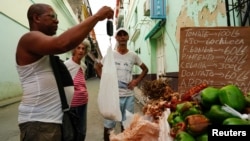 Productos agrícolas en venta en La Habana. La oferta de viandas y vegetales se verá afectada por los apagones.