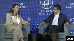 María Corina Machado en la conferencia del Instituto Milken. 
