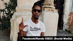 El artista cubano y preso político Fernando Almenares, conocido como Nando OBDC
