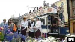 Actores irlandeses recrean el Bloomsday.