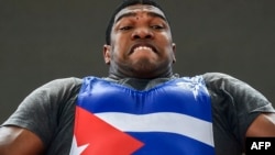 El atleta cubano Juan Columbié. AFP/ Luis Robayo