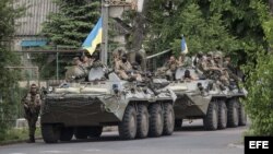 Foto de archivo de soldados ucranianos.