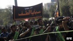 Peregrinos chiíes participan en la celebración de la festividad chií de Al Arbain, en Irak. Archivo.