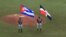 Las banderas de Cuba y República Dominicana.