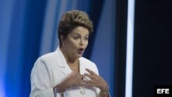 Dilma Rousseff, mandataria y candidata a la Presidencia por el Partido de los Trabajadores (PT).