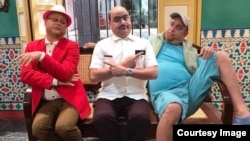 Los tres personajes de Andy Vázquez en "Vivir del Cuento", en un montaje hecho por el propio actor y cedido a Radio Televisión Martí: de izq. a derecha, Bienvenido, Facundo y Aguaje.