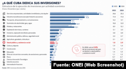 Estructura de la ejecución de inversiones por actividad económica 2023-2024.