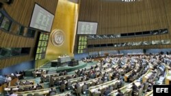 Asamblea General de la ONU durante una sesión donde trataron el tema del embargo a Cuba