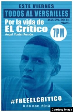 Campaña en solidaridad con Angel Yunier Remon. Cartel de Rolando Pulido.