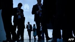 El stand de Huawei en el Congreso Mundial de Telefonía celular celebrado en Barcelona en febrero de 2017.
