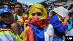 Seguidores de Guaidó se manifiestan en Caracas, el pasado 2 de febrero. 
