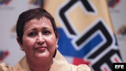 La presidenta del Consejo Nacional Electoral (CNE) de Venezuela, Tibisay Lucena. 