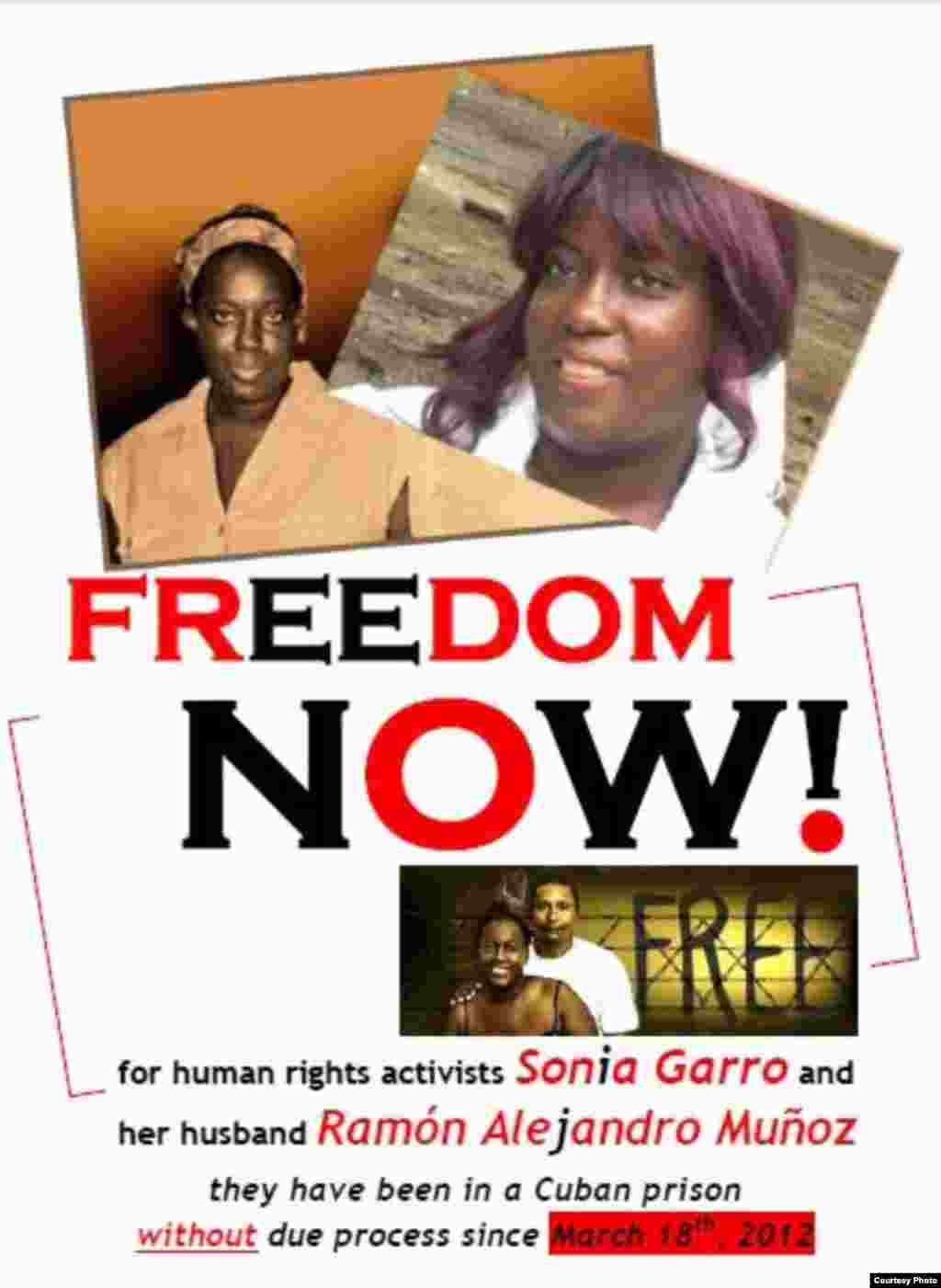 Pormoci'on de la Causa por la libertad de Sonia Garro, su esposo Alejandor Muñoz y el activista opositor Eugenio Hernández