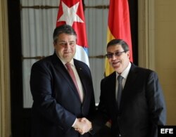 El Canciller cubano recibe al Ministro alemán de Economía en la sede del Ministerio de Relaciones Exteriores.