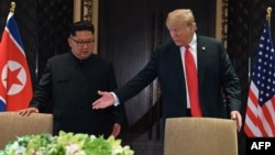 Donald Trump y Kim Jong Un en Sentosa.