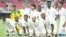 Los jugadores de la selección nacional de fútbol de Cuba.