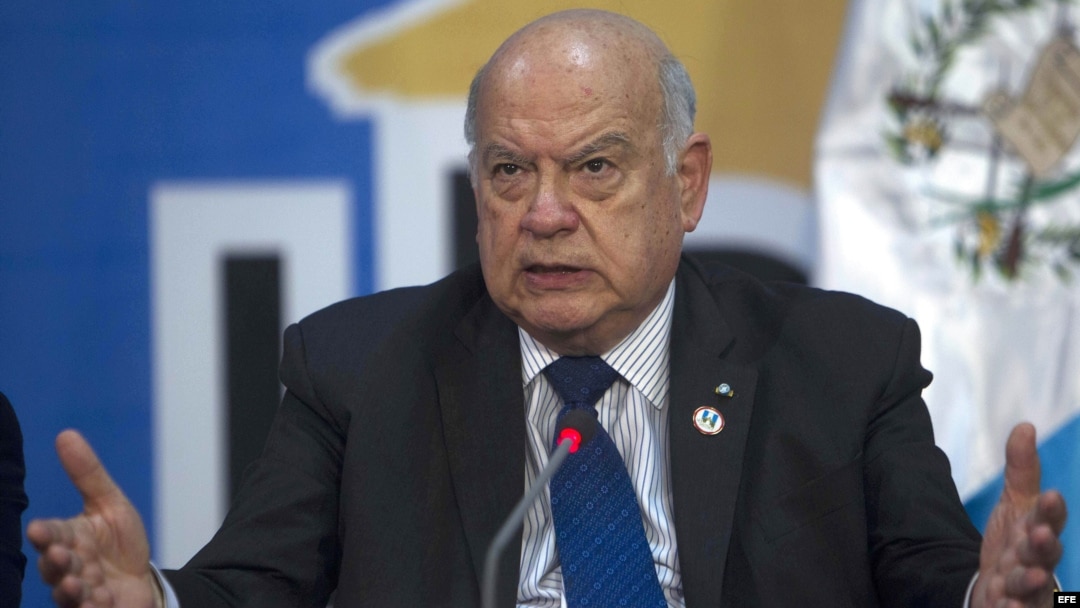 El secretario general de la Organización de Estados Americanos (OEA), José Miguel Insulza, en la asamblea general del organismo.
