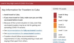 Cuba en el nivel 4 de riesgo por COVID-19, según la clasificación de los CDC.