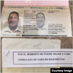 Denegación a Evelio Osmel Rodríguez de permiso para entrar a Cuba