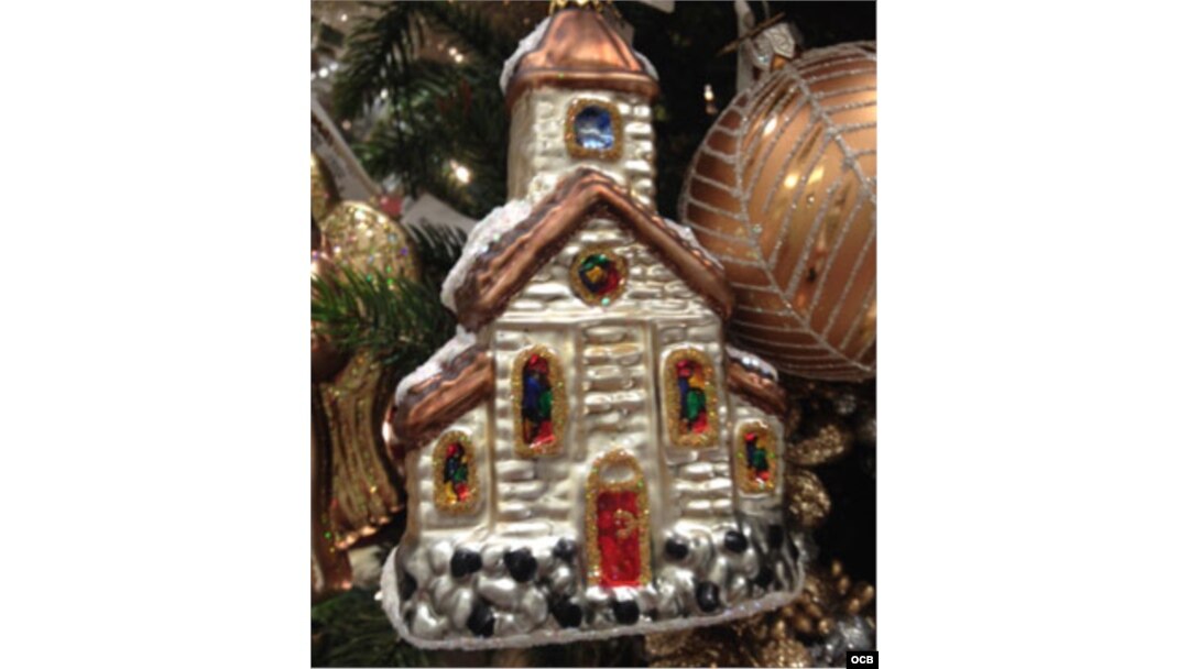 Iglesia, adorno de Navidad.