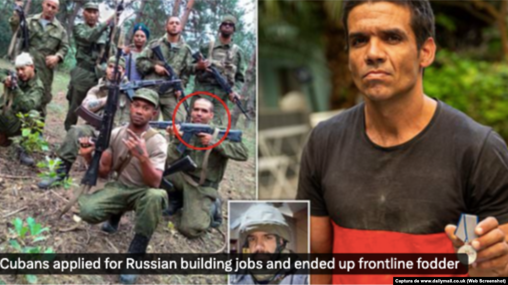 Así promovió el Daily Mail la historia de Francisco García: "Cubanos solicitaron trabajo en la construcción en Rusia y terminaron en la primera línea del frente de guerra".