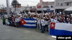 Imagen de la Marcha de los migrantes cubanos en Reynosa