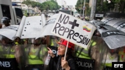 Manifestación opositora en Venezuela