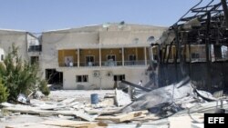 Edificio de television siria atacado