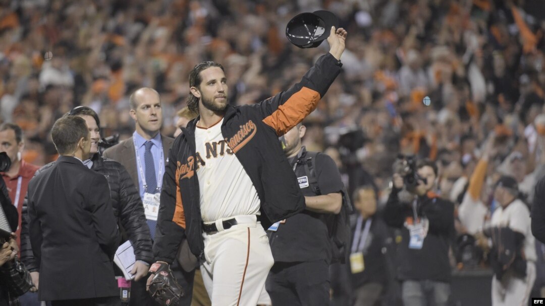 El pitcher de los Gigantes de San Francisco Madison Bumgarner.