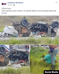 El sitio de Facebook Cubanos Shoutout publicó fotos del accidente que luego fueron retiradas.