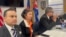 Magistrados del TSJ de Venezuela en el exilio durante rueda de prensa. 