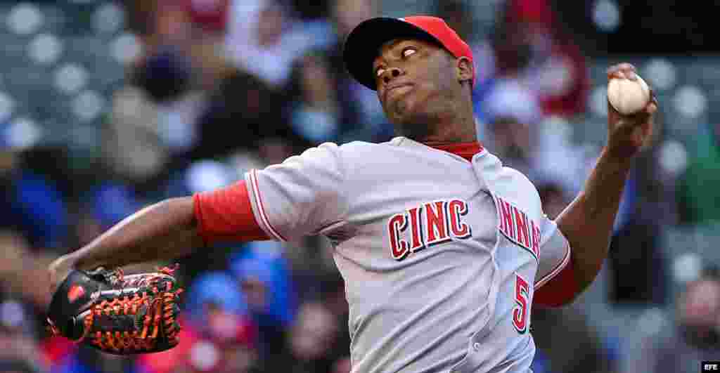 El lanzador de los Rojos de Cincinnati Aroldis Chapman (Holguín, 1988) tiene un récord de carreras limpias permitidas, de por vida, en las Grandes Ligas de 2.32, con 15 victorias y 16 derrotas. Ha ponchado a 430 bateadores desde 2010.