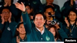 El presidente electo de Taiwán, Lai Ching-te, tras su victoria en las elecciones del 13 de enero de 2024. (REUTERS/Ann Wang).