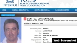Ficha de Interpol de Luis Enrique Benítez. Entre él y sus hermanos José Manuel y Carlos defraudaron al Medicare $110 millones.