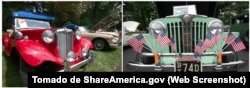 En la exhibición de automóviles clásicos “Rebels & Redcoats” figuran modelos del MG británico (izda.) y un primo del famoso “jeep” del Ejército de Estados Unidos (dcha.). (Foto cedida por Friends of Washington Crossing Park)