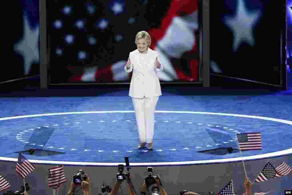 La candidata a la presidencia de Estados Unidos por el Partido Demócrata, Hillary Clinton