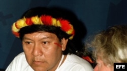 El líder y chamán indígena yanomami Davi Kopenawa.