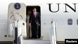 El secretario de Estado de EEUU llega a Yerevan, Armenia tras visitar la India, el 26 de mayo de 2026.