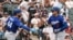 Andy Pagés (44) y Shohei Ohtani (17) apuntan hacia el Juego de las Estrellas el mes próximo. 