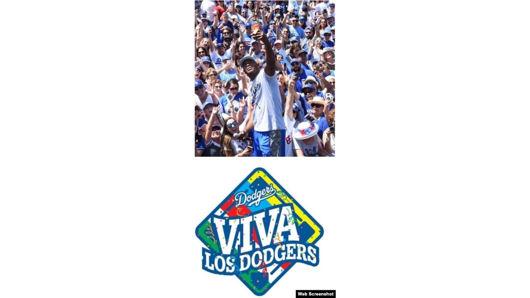 Puig en un cartel promocional de Viva Los Dodgers. (Captura de pantalla/MLB)
